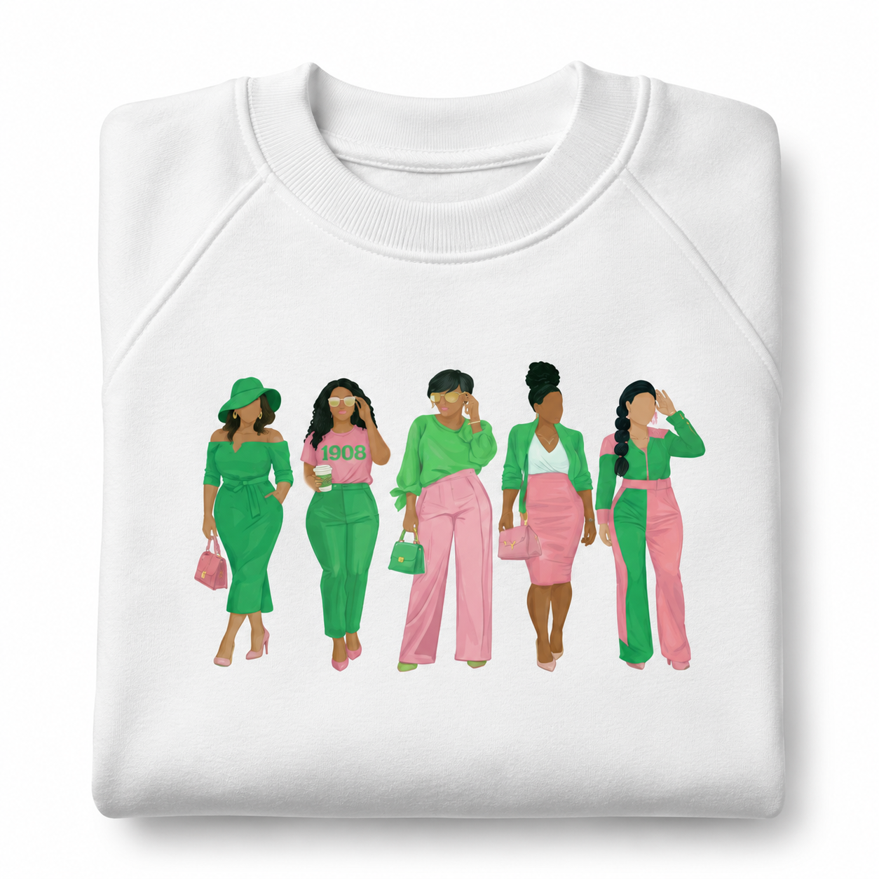 Pink and Green Collective Crewneck