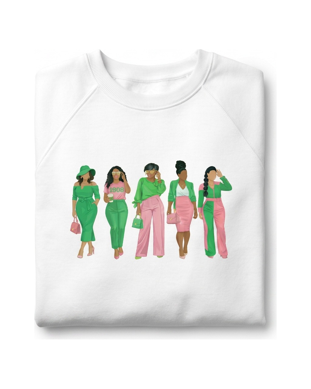 Pink and Green Collective Crewneck