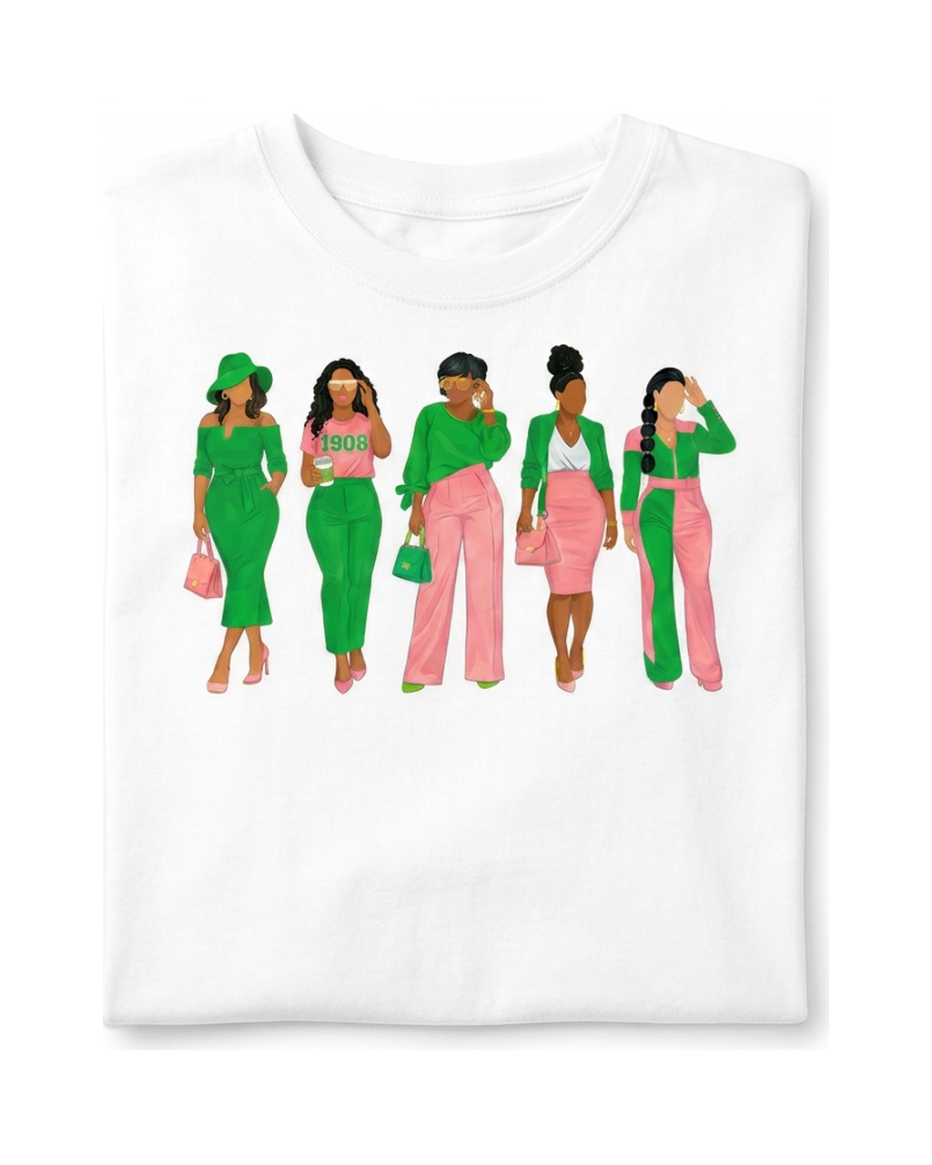 Pink and Green Sisterhood Short Sleeve T-Shirt