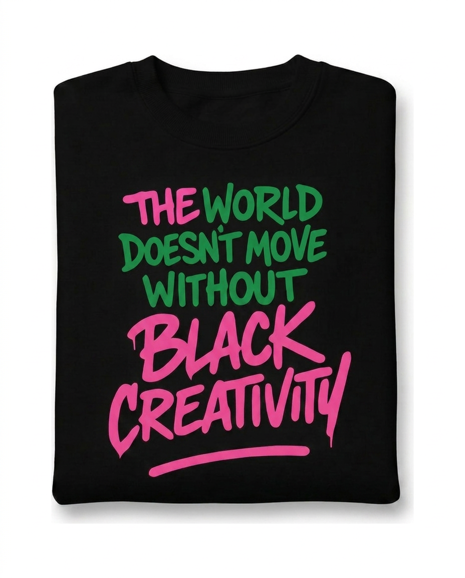 Black Creativity Sweatshirt Pink/Green