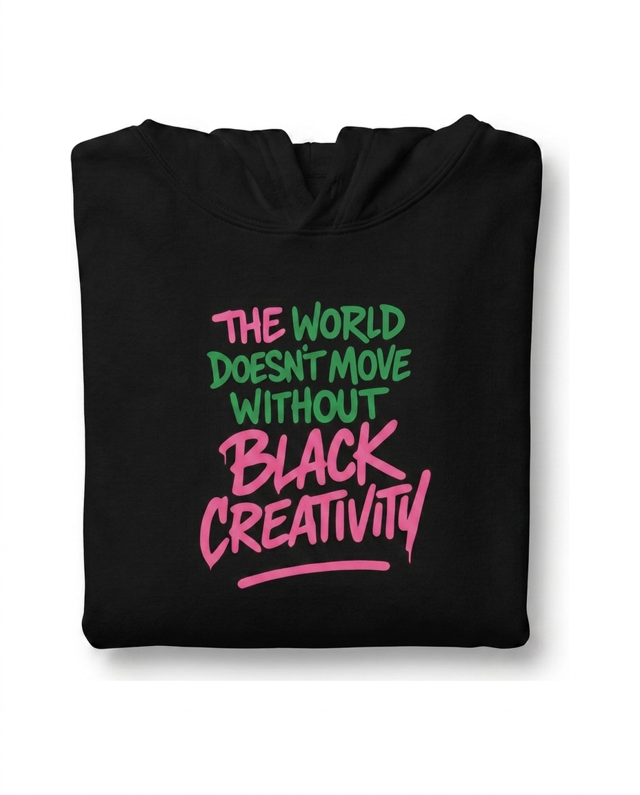 Black Creativity Hoodie Pink/Green
