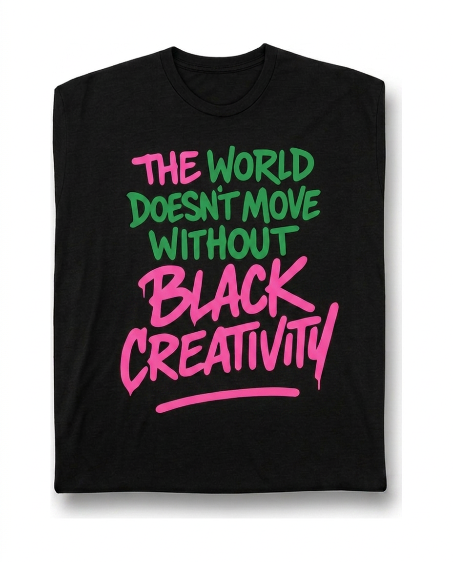Black Creativity T-Shirt Pink/Green