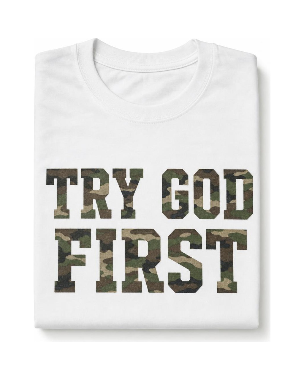 Try God First Camo Short Sleeve T-Shirt